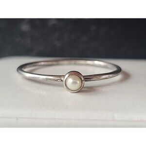Silpada 925 Sterling Silver Real Pearl Ring, Size US 10.5 Vintage